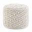 Pouf rond de 18 pouces de largeur en macramé de coton naturel tissé à la main