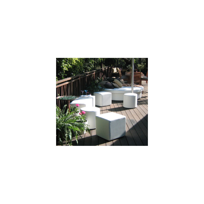 Dots Outdoor Ottoman, Chill White