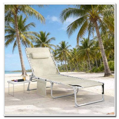 Chaise longue pliante de jardin avec trou pour le visage