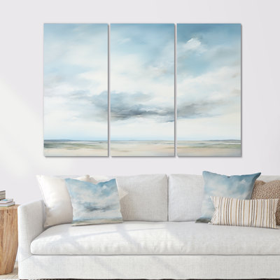 Minimalisme, ciel nuageux paysage III - ensemble d'art mural ciel