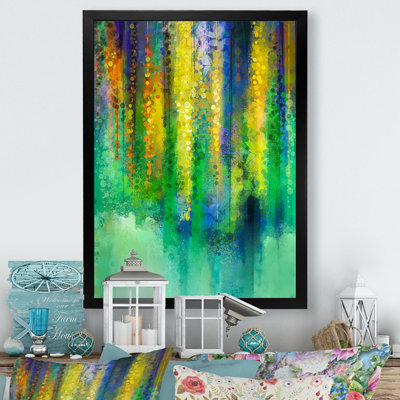 Wisteria vert printanier en fleurs II - art mural traditionnel sur toile