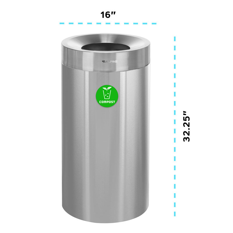 Composteur en acier inoxydable 27 gallons, Argent