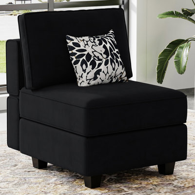 Fauteuil rembourré de 26,4 po de largeur avec dossier rembourré Nakash