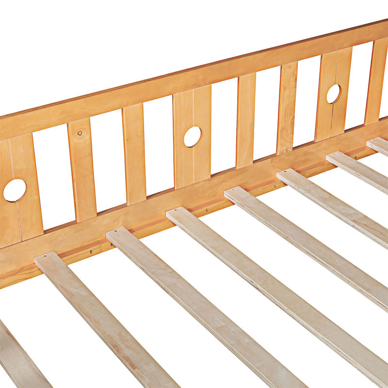 Lit plateforme simple en bois multifonctionnel, Naturel