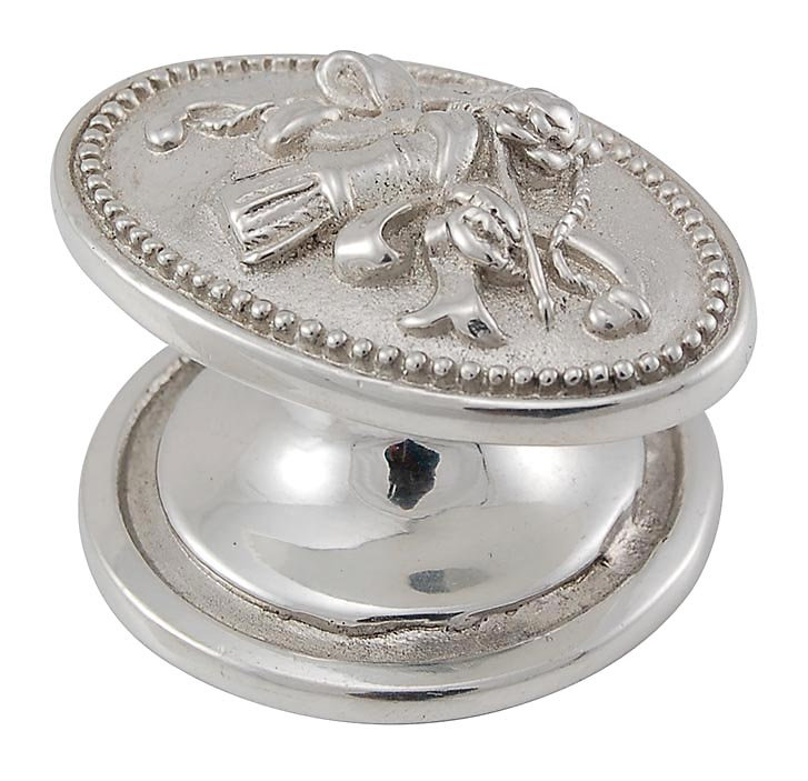 Sforza Oval Knob, Polished Nickel