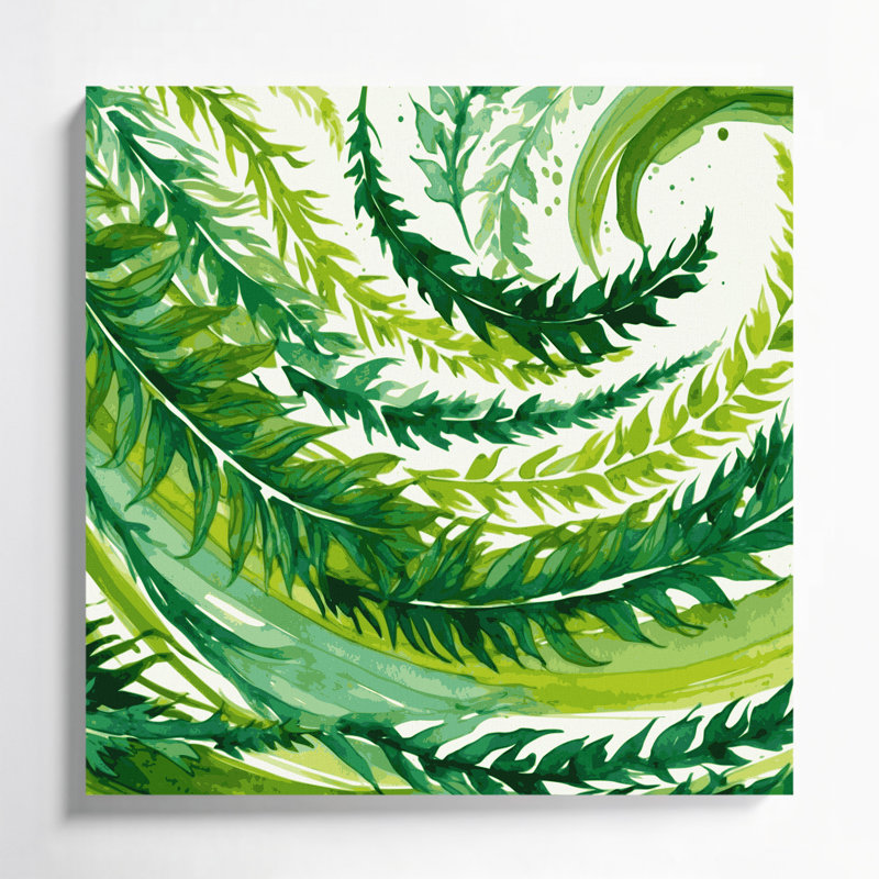 Légumes, art mural sur toile vert Mizuna, 12" H x 12" W