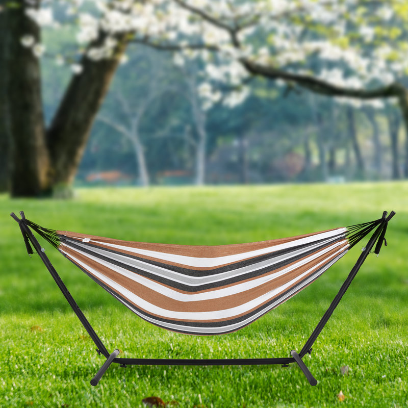 Abelina Double Spreader Bar Hammock with Stand, Natural Colours