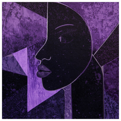 Purple Geometric Portrait Canvas  Gallery Wrap in Many Sizes