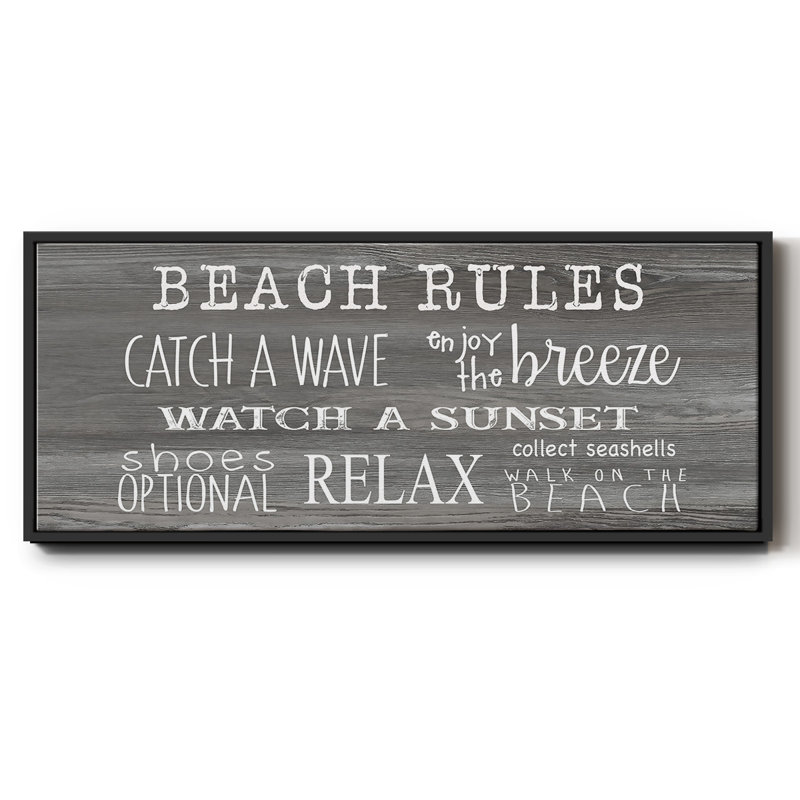 Beach Rules - Toile encadrée, H 24 po x l 60 po