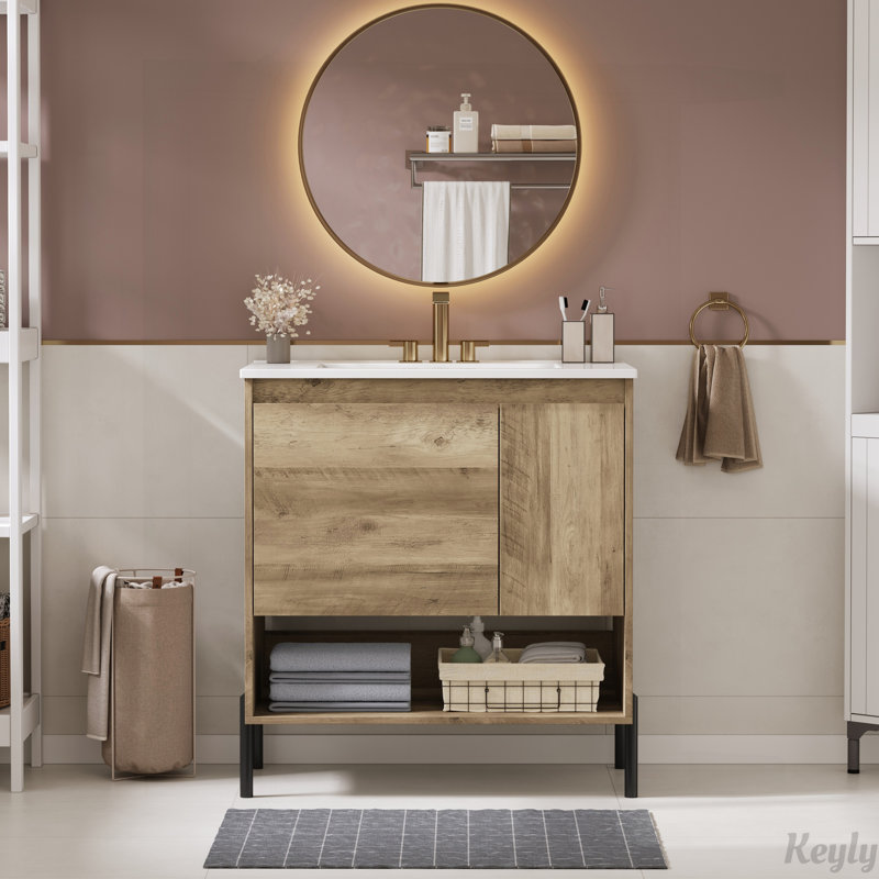 Meuble-lavabo moderne en bois 30 po