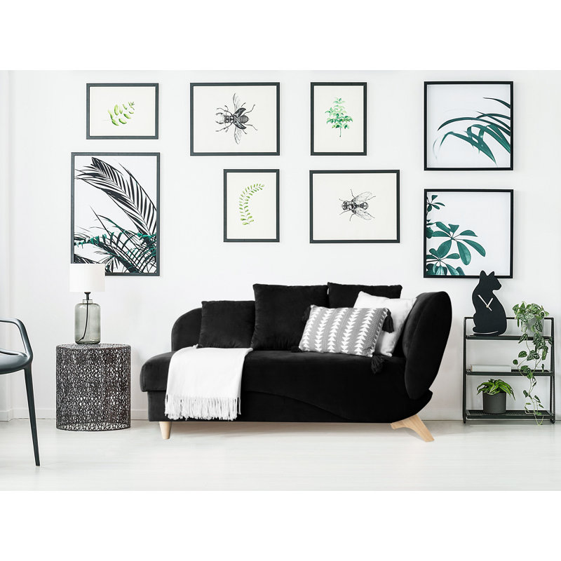 Chaz Upholstered Chaise Lounge, Black