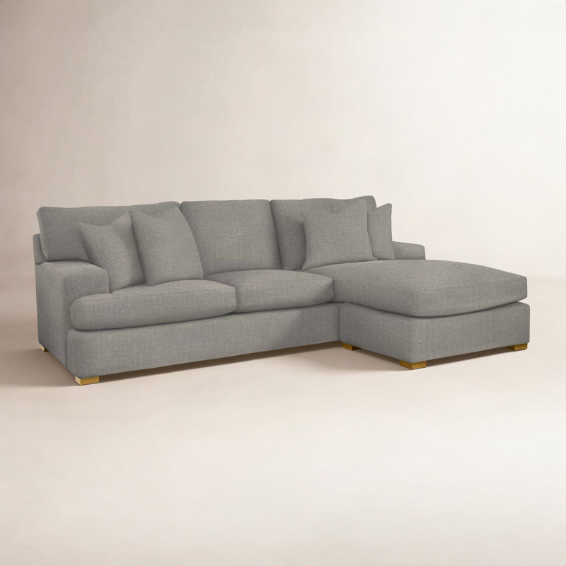 Cambria Upholstered Sectional Reversible, Taupe Plaid; 0126-73, Black