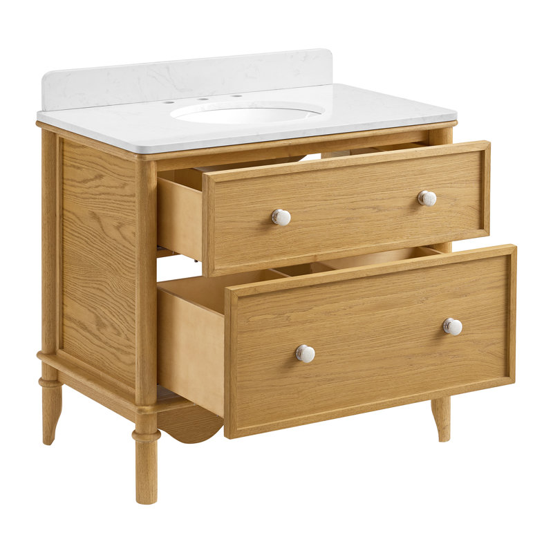 Meuble-lavabo en chêne naturel 36 po Juliette, Chêne naturel rehaussé, 36"