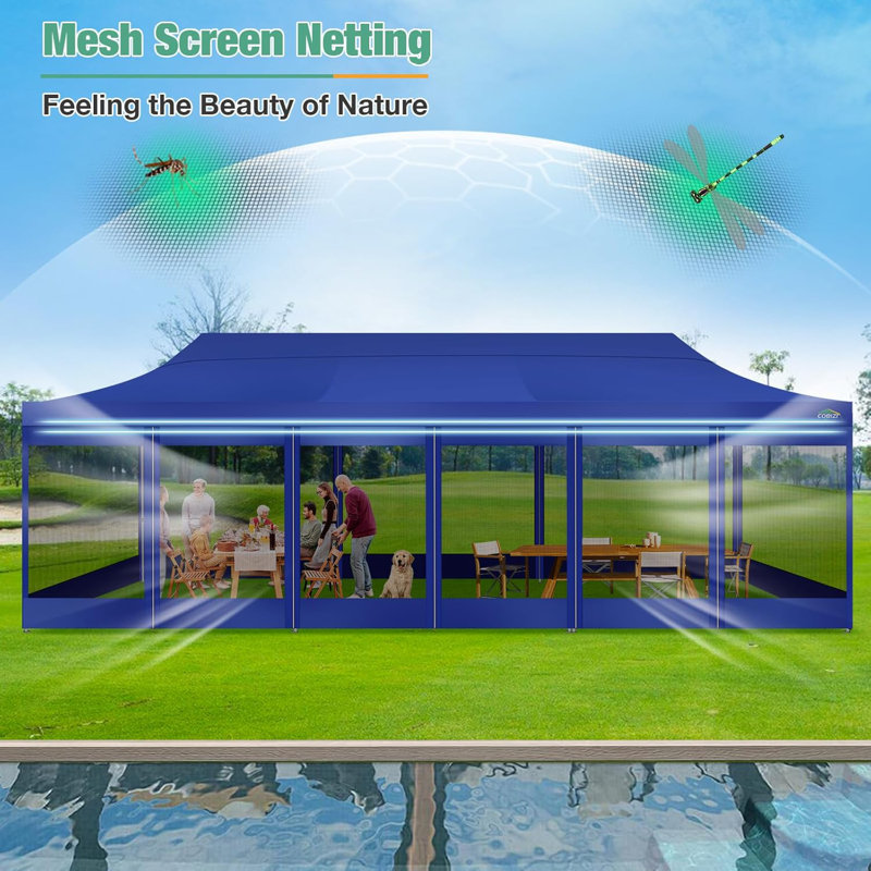 354.3'' W x 118.1'' D Metal Party Tent, Dark Blue