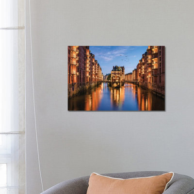 Hamburg Speicherstadt by Jan Becke - Wrapped Canvas Gallery-Wrapped Canvas Giclée