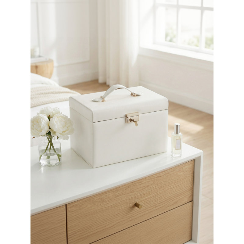 Jewellery Box 3 Layers, Jewellery Organiser With 2 Drawers, Jewellery Case With Portable Travel Case, With Handle, Lockable, Jewellery Storage, Gift For Loved Ones
