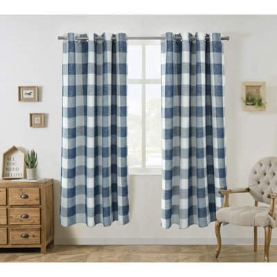 Adamantini Plaid Blackout Thermal Grommet Curtain Panels
