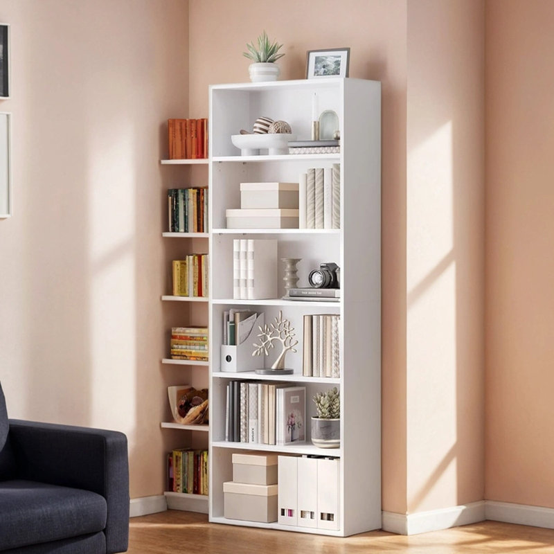 Sayef Standard Bookcase, White, 63" H x 23.6" W x 9.4" D