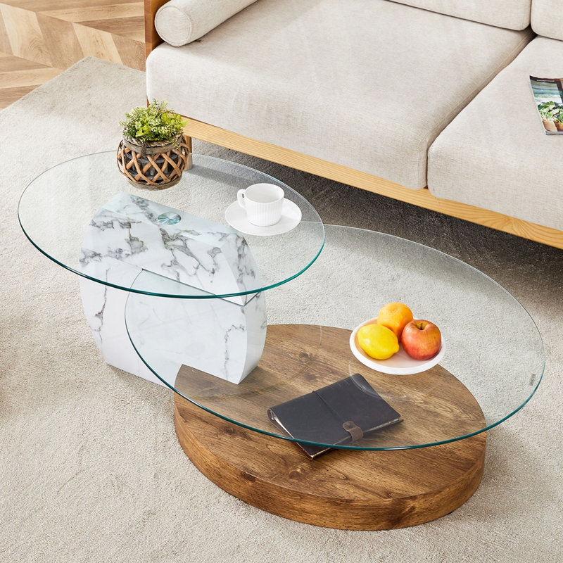Table basse contemporaine à double couche
