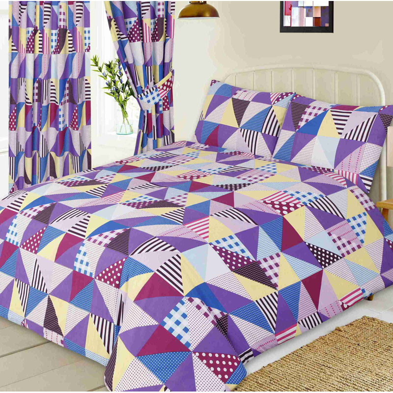 Clendon Duvet Cover Set, Berry, King Duvet Cover + 2 Standard Pillowcases