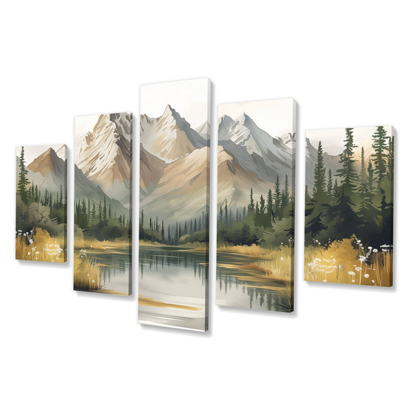 «Alaska Winter River Into Denali National Park II», ensemble d'art sur toile Alaska