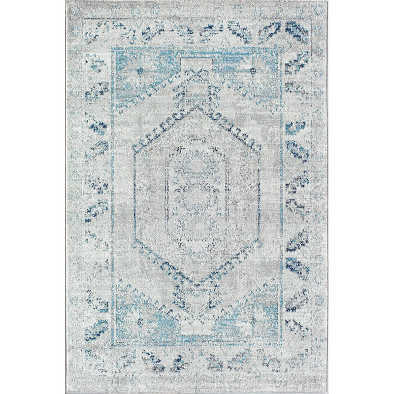 Tapis gris Freya Farmhouse Misty, Rectangle 2 pi 6 po x 4 pi
