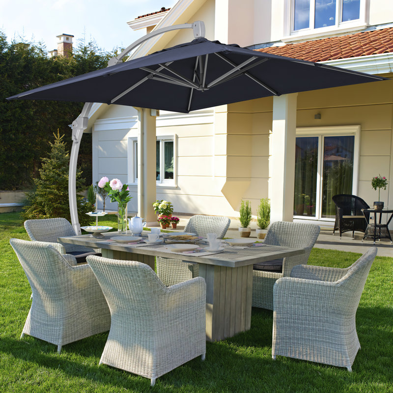 Parasol en porte-à-faux avec mât rectangulaire, Bleu marine