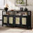 Rattan Buffet Storage Cabinet with Solid Wood Frame-976280308
