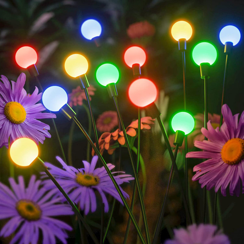 New Upgraded Solar Swaying Light, 2x Brighter 32led Starburst Solar Outdoor Lights, More Realistic Firefly Solar Decorative Lights With 2 Modes, 7 Color Changing Solar Garden Decorative Lights For Christmas Yard Patio Pathway