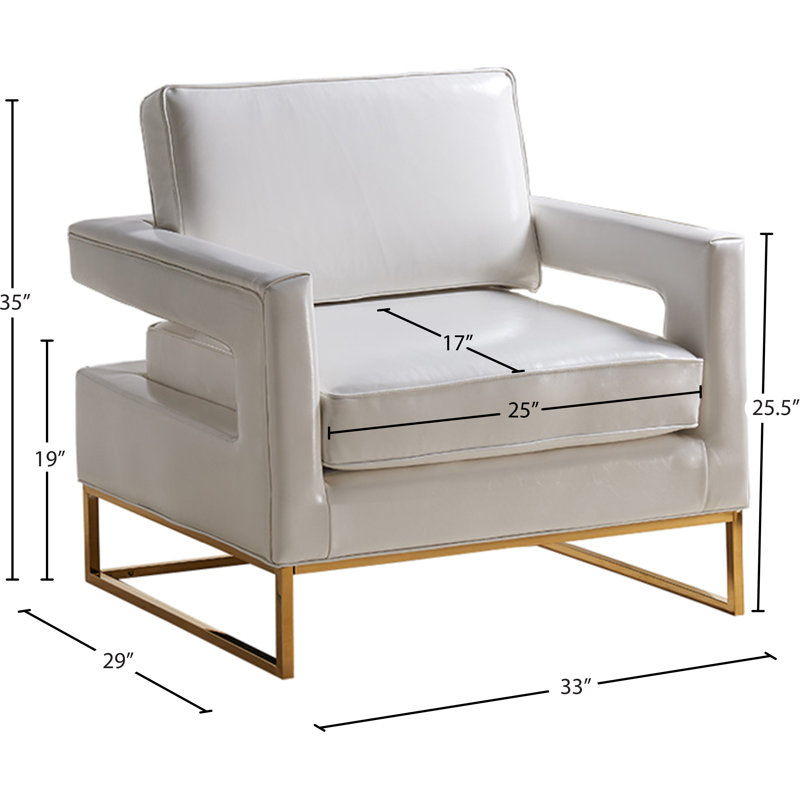 Madison Upholstered Armchair, White Vegan Leather