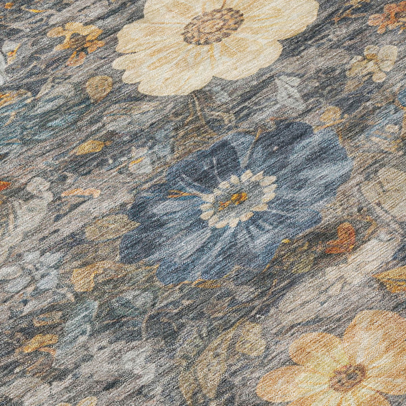 Machine Washable Indoor/Outdoor Chantille ACN2947 Floral Rug, 10' x 14'
