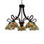Grand lustre 5 lumières en bronze foncé de style Tiffany Catellini-1930960487