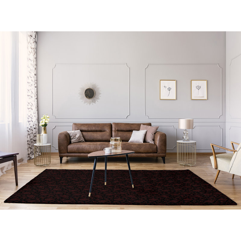 Tapis noir/brun à pizza classic, Rectangle 9 pi x 12 pi