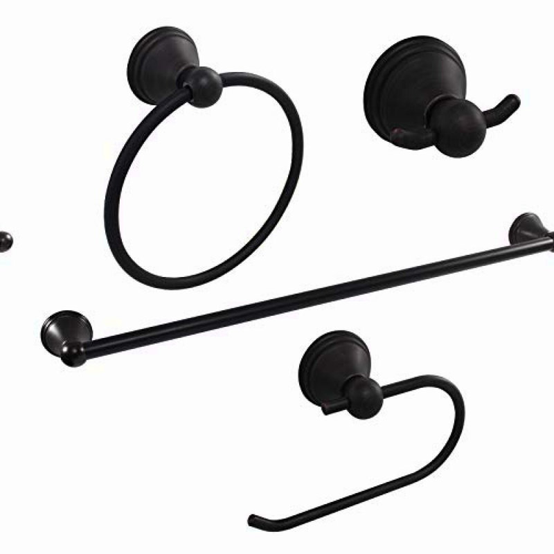 Elegance Essentials 4-Piece Dark Bronze Bathroom Set