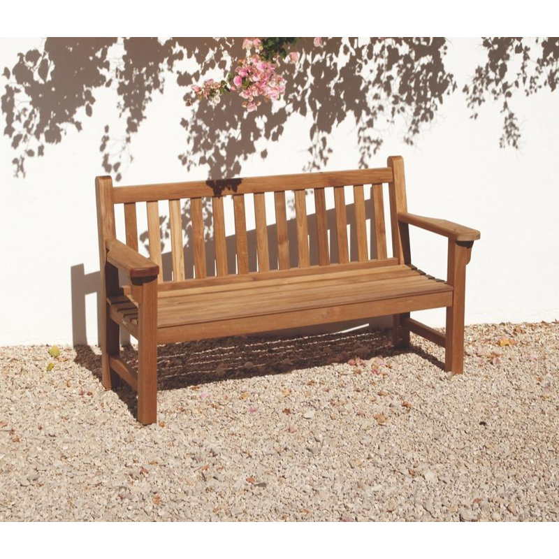London Outdoor Teak Bench, 35" H x 63" W x 25" D