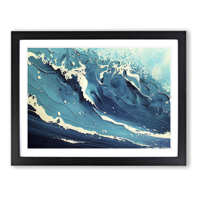Splashed Ocean Wave Vol.1, 46cm H x 64cm W x 2cm D, Black
