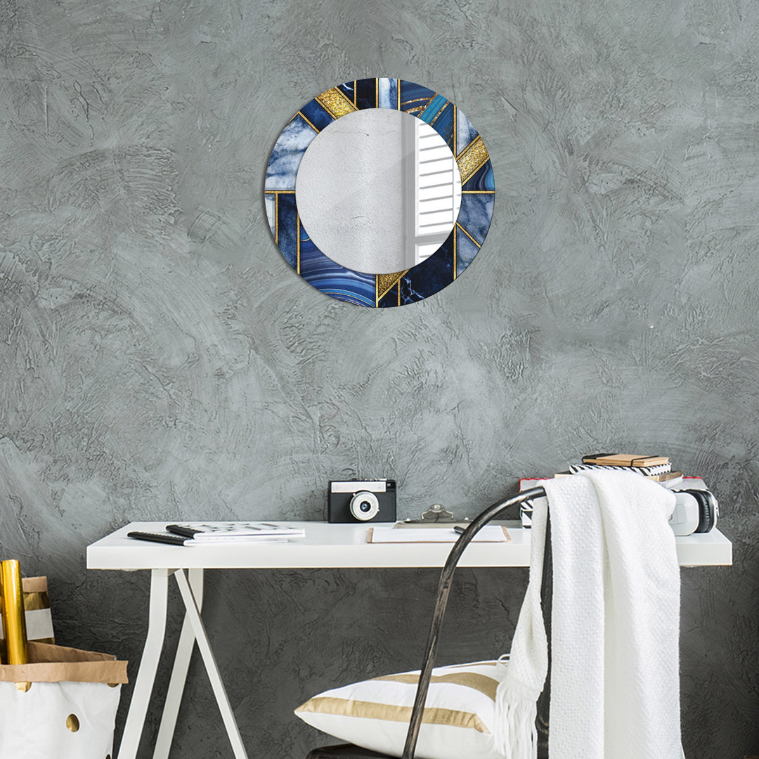 Huldar Round Glass Framed Wall Mounted Accent Mirror