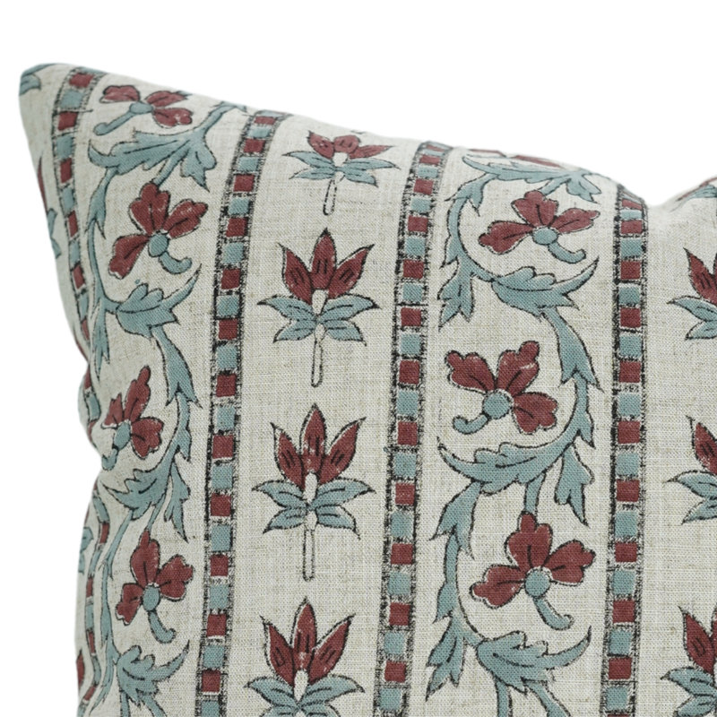 Housse de coussin Fabividine Boho, H 16 po x l 16 po, Carrée, Rouge