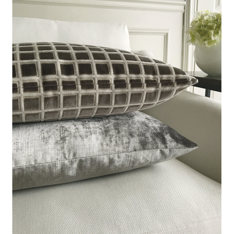 Velvet Square Pillow Cover & Insert, Winchester Dove