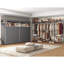 Portant-vêtements en métal avec barre de suspension réglable, tablettes et rangement inférieur, 74,8 po x l 90,6 po, noir