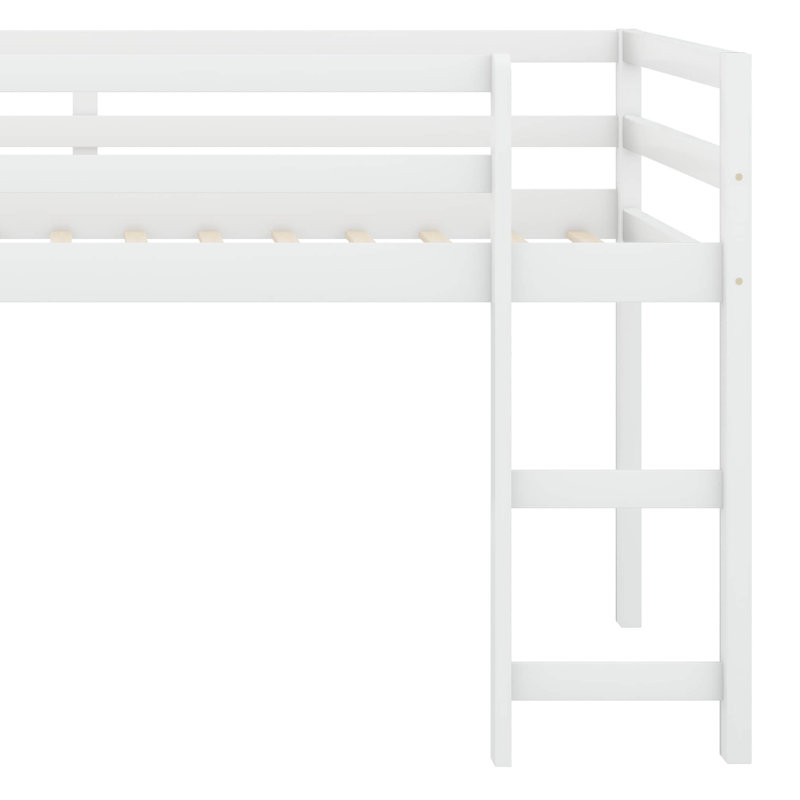 Lit mezzanine simple avec glissoire intégrée pour un plaisir ludique, Blanc