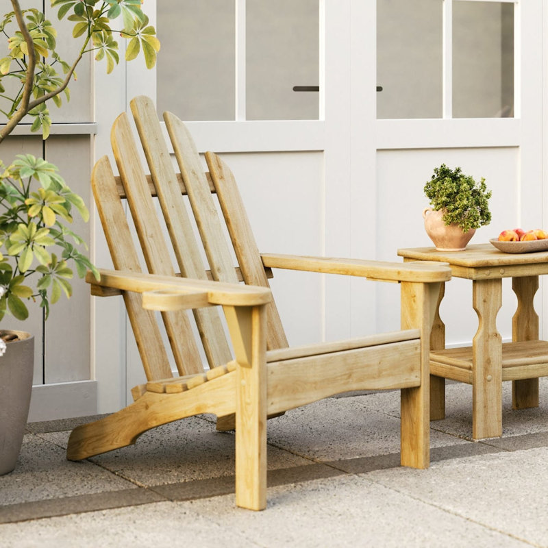 Chaise Adirondack Amish Casual en bois massif robuste, sans porte-gobelets, Inachevé