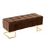 Banc de rangement en acier et velours-1961622274