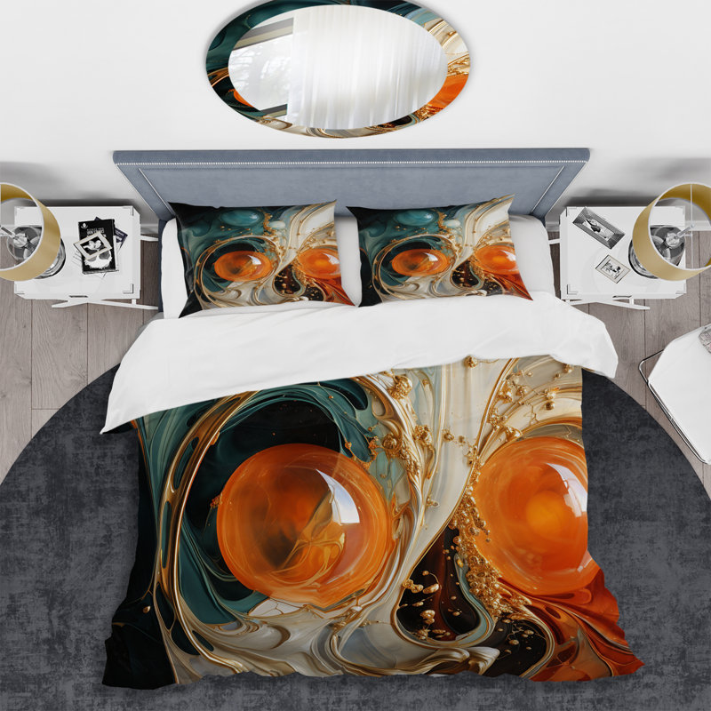 Ensemble de housse de couette White Abstract, Housse de couette pour très grand lit