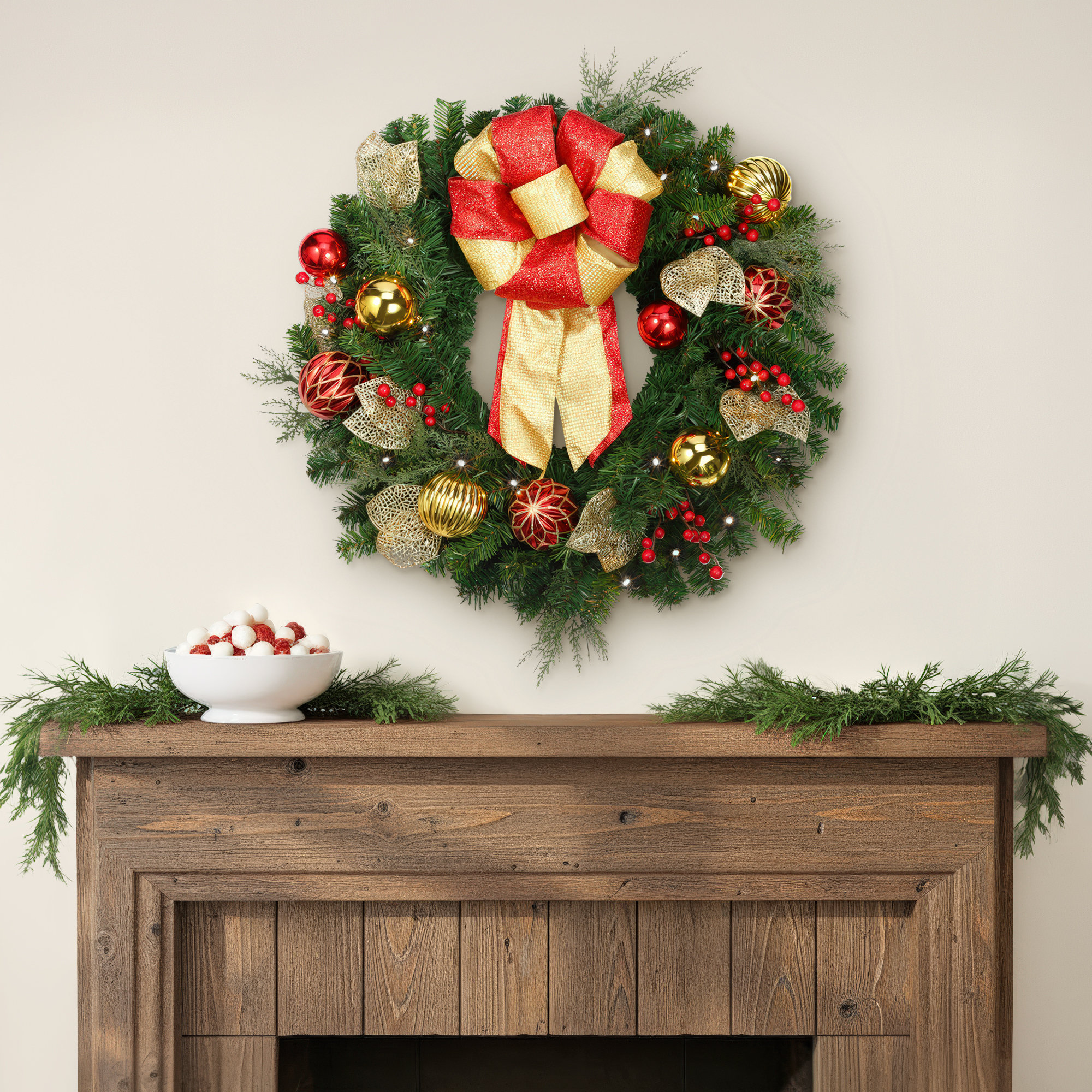 24'' Lighted Wreath