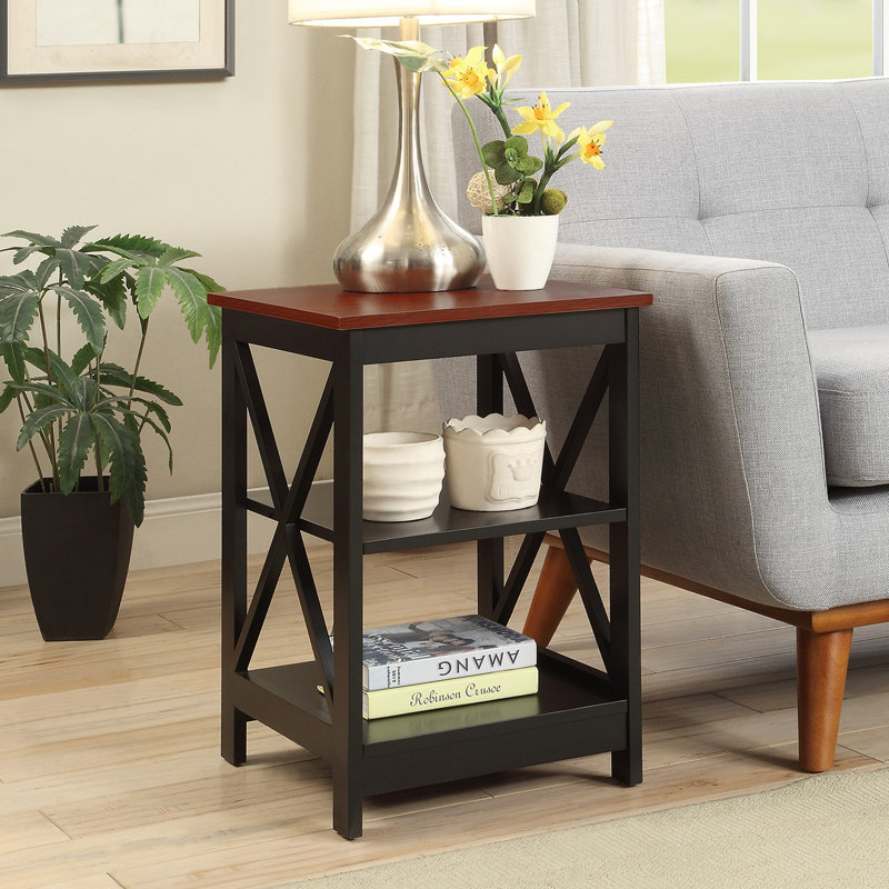 Table de bout avec rangement Darek, Cerisier