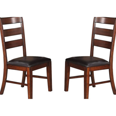 Chaises de salle à manger 2 pièces en bois de noyer antique, avec dossier et coussins, finition classique et contemporaine, revêtement moderne