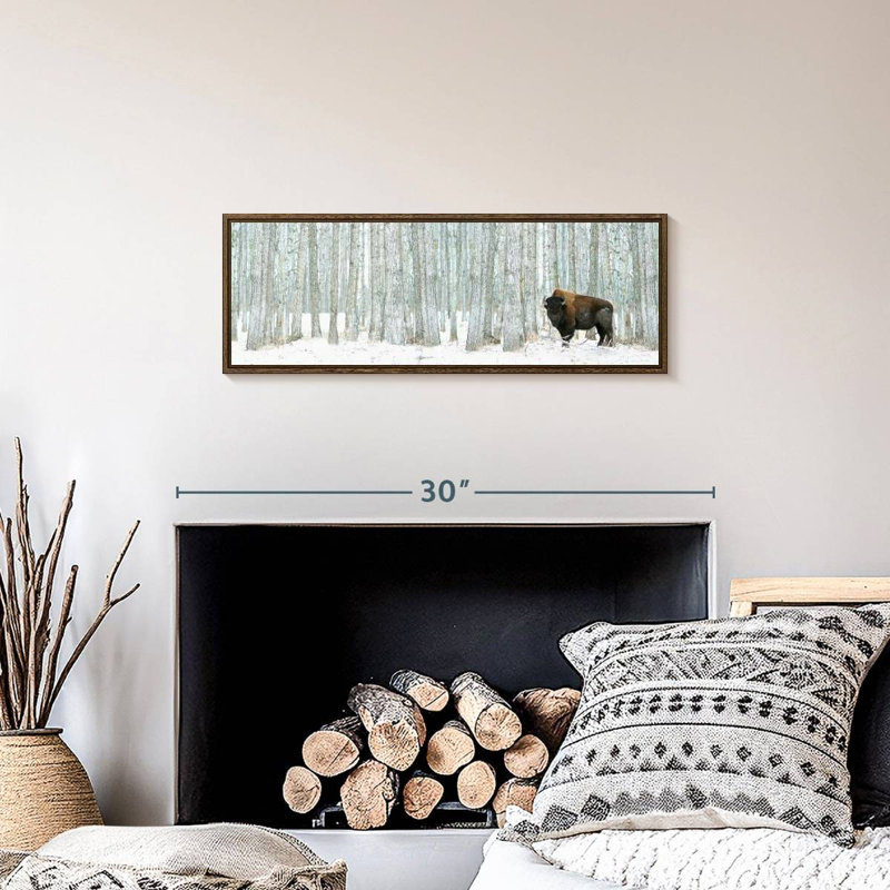 Alberta Winter, 25 po x 9 po, Floating Frame Walnut