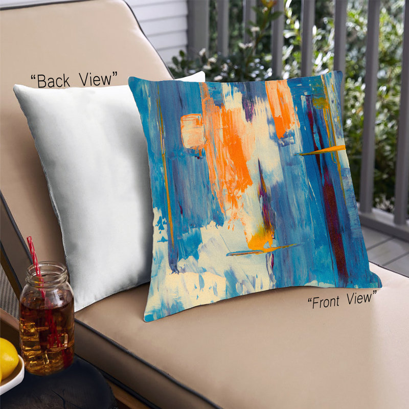 Coussin Abstract Paint Splatter 77, Microsuède