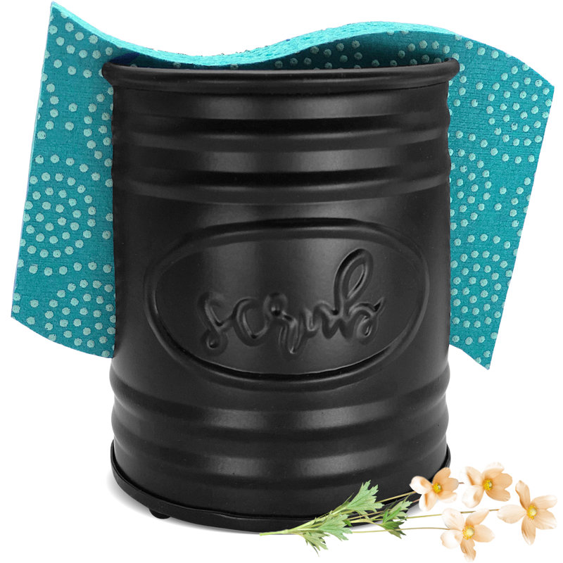 Farmhouse Galvanized Sponge Holder, Black